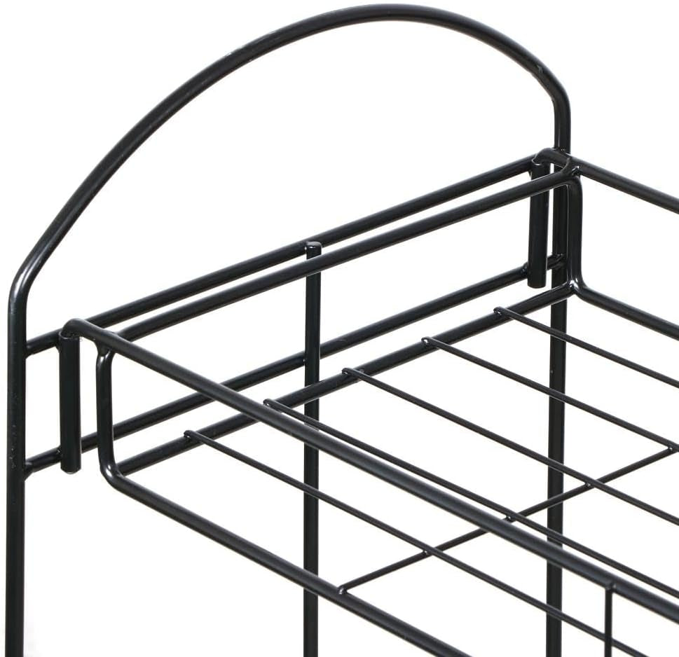 2 Tier Metal Plant Stand for Outdoor/Indoor, Plant Display Rack Flower Pot Stand Shelf for Home Garden Backyard Patio, Home Storage Organizer Rack Black 33.5 X 13.4 X 31.9 Inch