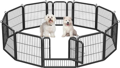 Dog Playpen Outdoor 24 Inch 6 Panels Indoor Dog Fence Metal Dog Pen Heavy Duty Pet Exercise Pen for Rv/Camping/Garden