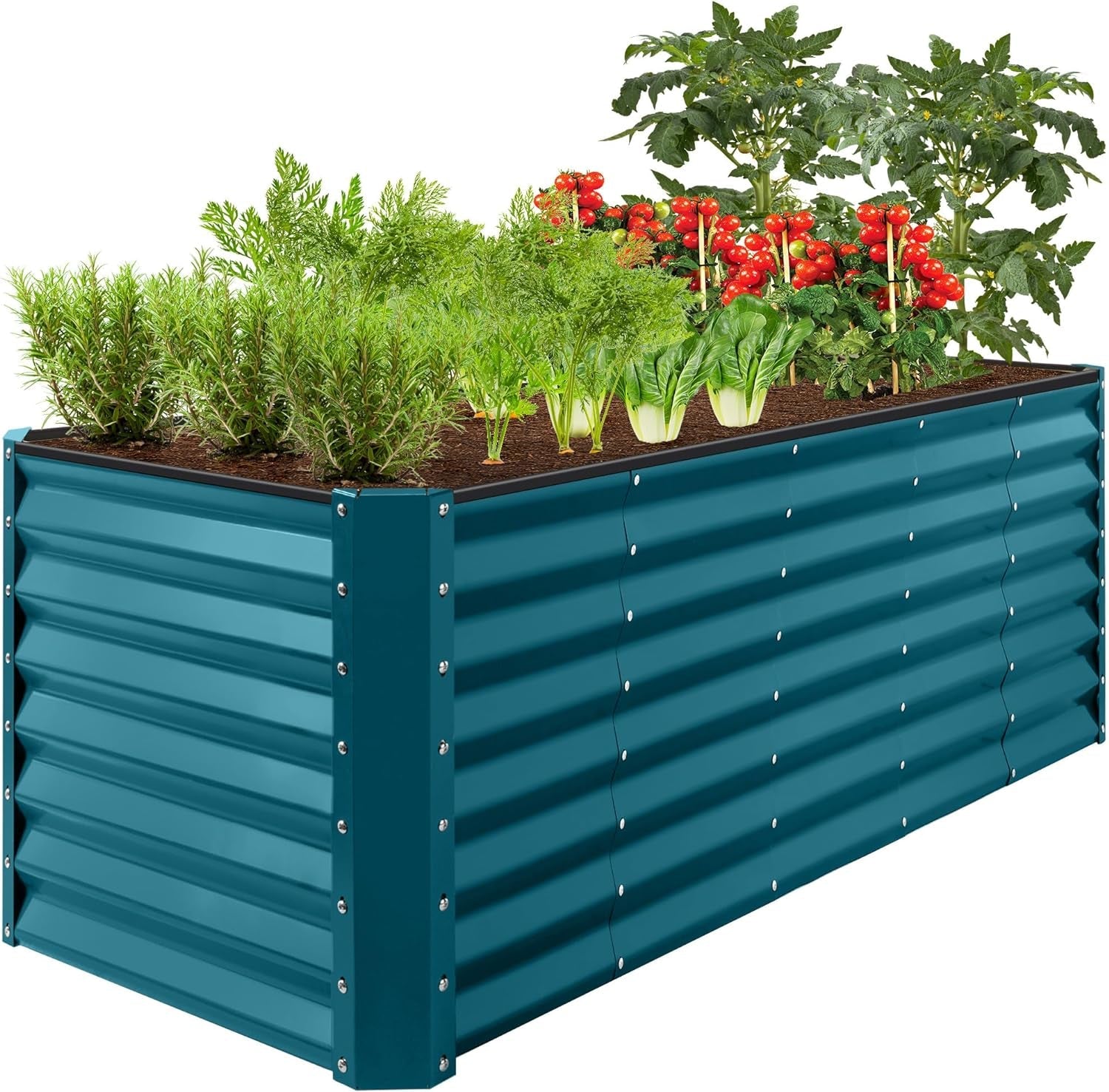 8X4X2Ft Outdoor Metal Raised Garden Bed, Deep Root Planter Box for Vegetables, Flowers, Herbs, and Succulents W/ 478 Gallon Capacity - Gray