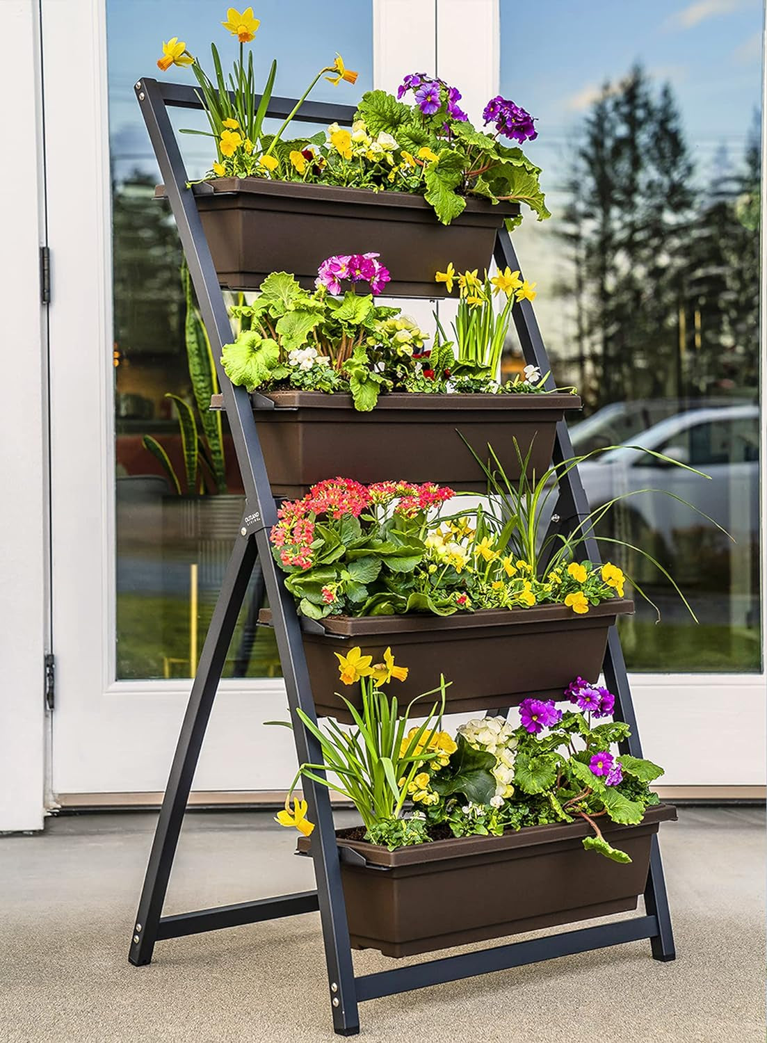 4-Ft Raised Garden Bed - Vertical Garden Freestanding Elevated Planters 4 Container Boxes - Good for Patio Balcony Indoor Outdoor - Perfect to Grow Vegetables Herbs Flowers