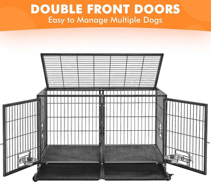 Stackable Dog Crate with Divider 43&