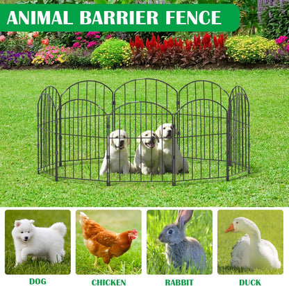 Decorative Garden Fence 25 Panels, Total 26Ft (L) X 24In (H) Rustproof Metal Wire Fencing Border Animal Barrier, Flower Edging for Landscape Patio Yard Outdoor Decor, Arched