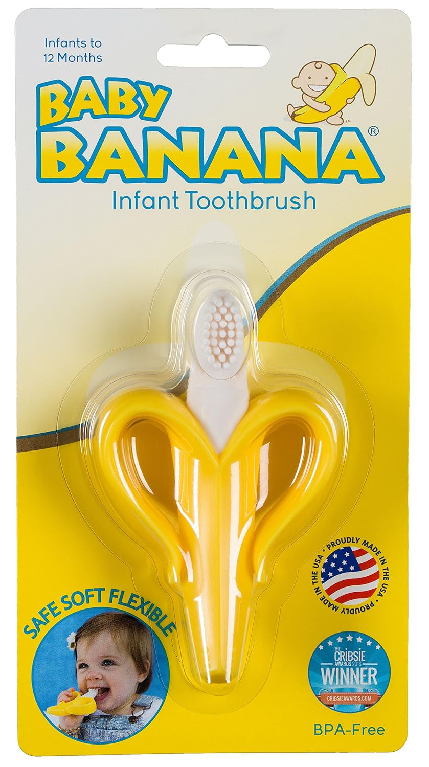 The Original  Toothbrush Teether Toy, for Babies Infants Toddlers; USA Family-Owned Business; Teething Relief for Sore Gums, Massaging Soothing; Safest Food Grade Silicone