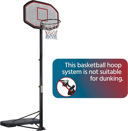 Portable Basketball Hoop,7 to 10 FT Adjustable Height Basketball Stand System for Youth Adult Indoor Outdoors W/Wheels &amp; 43 Inch Backboard