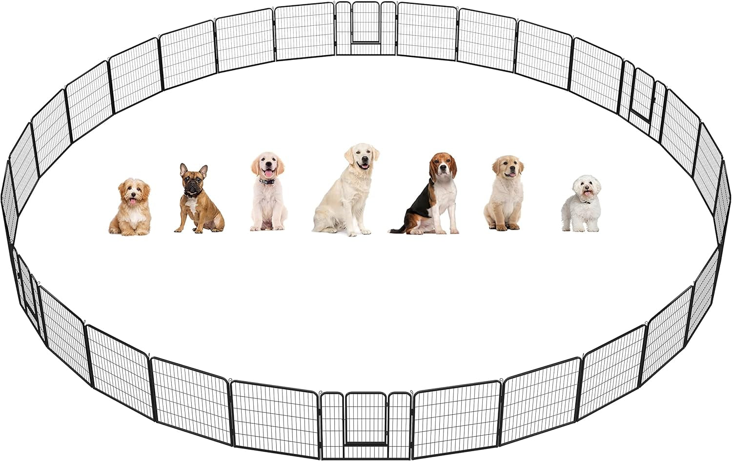 Dog Playpen Outdoor 24 Inch 6 Panels Indoor Dog Fence Metal Dog Pen Heavy Duty Pet Exercise Pen for Rv/Camping/Garden