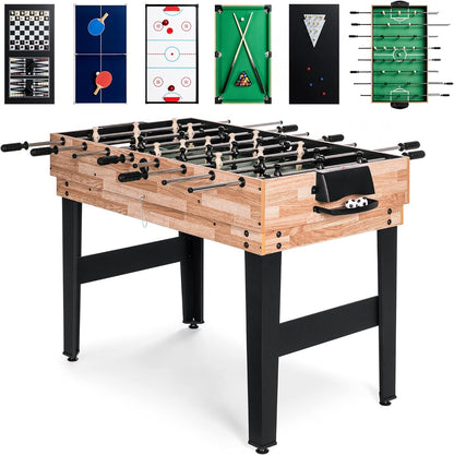 2X4Ft 10-In-1 Combo Game Table Set for Home, Game Room, Friends &amp; Family W/Hockey, Foosball, Pool, Shuffleboard, Ping Pong, Chess, Checkers, Bowling, and Backgammon