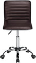 Executive Armless PU Leather Ergonomic Chair Office Task Low Back Swivel Chair W/Backrest Wheels for Study Office, Brown