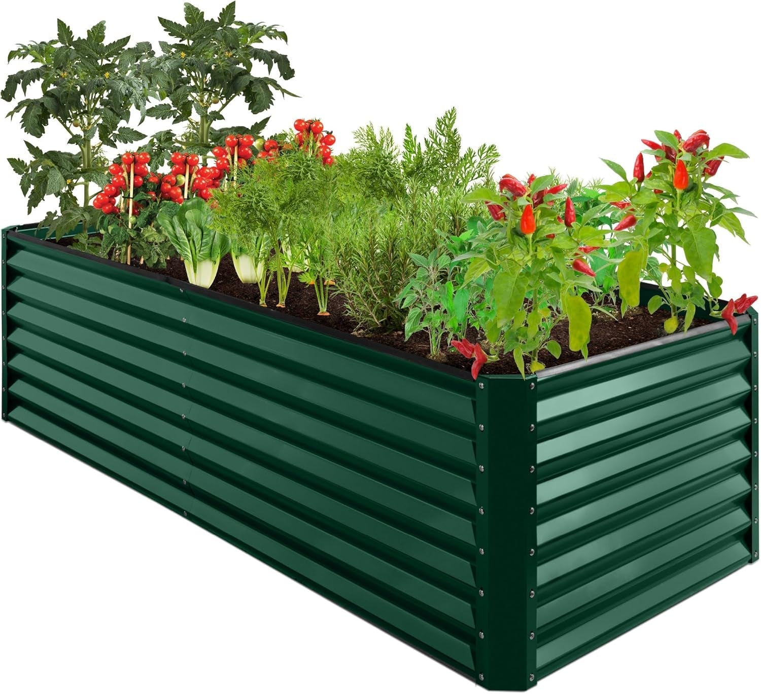 8X4X2Ft Outdoor Metal Raised Garden Bed, Deep Root Planter Box for Vegetables, Flowers, Herbs, and Succulents W/ 478 Gallon Capacity - Gray