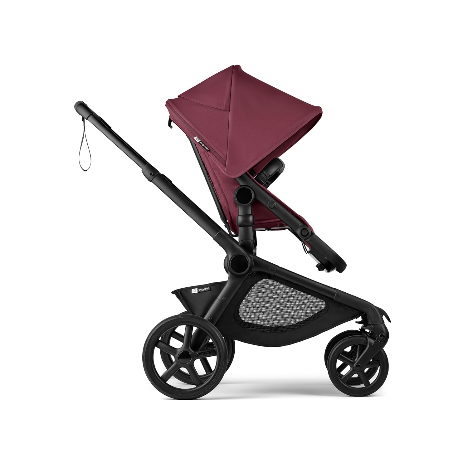 Kangaroo All-Terrain Single-To-Double Tandem Stroller for Infant and Toddler, for up to Three Kids, XL Wheels, One-Hand Operation, Large Bassinet, XL Underseat Storage (Dark Cherry)