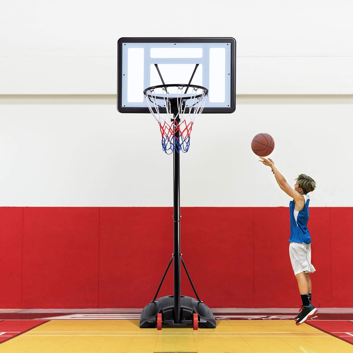 Portable Basketball Hoop Outdoor Indoor Basketball Hoop Basketball Court Basketball Goals Outdoor Basketball Hoops for Pool, with 32&