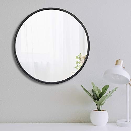 Wall Mounted Round Black Frame Bathroom Vanity Mirror