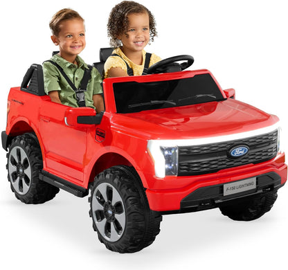 Licensed Ford F-150 Lightning Truck Kids 24V 2-Seater Electric Ride on Car Toy W/ 132Lb Weight Capacity, Parent Control - Black