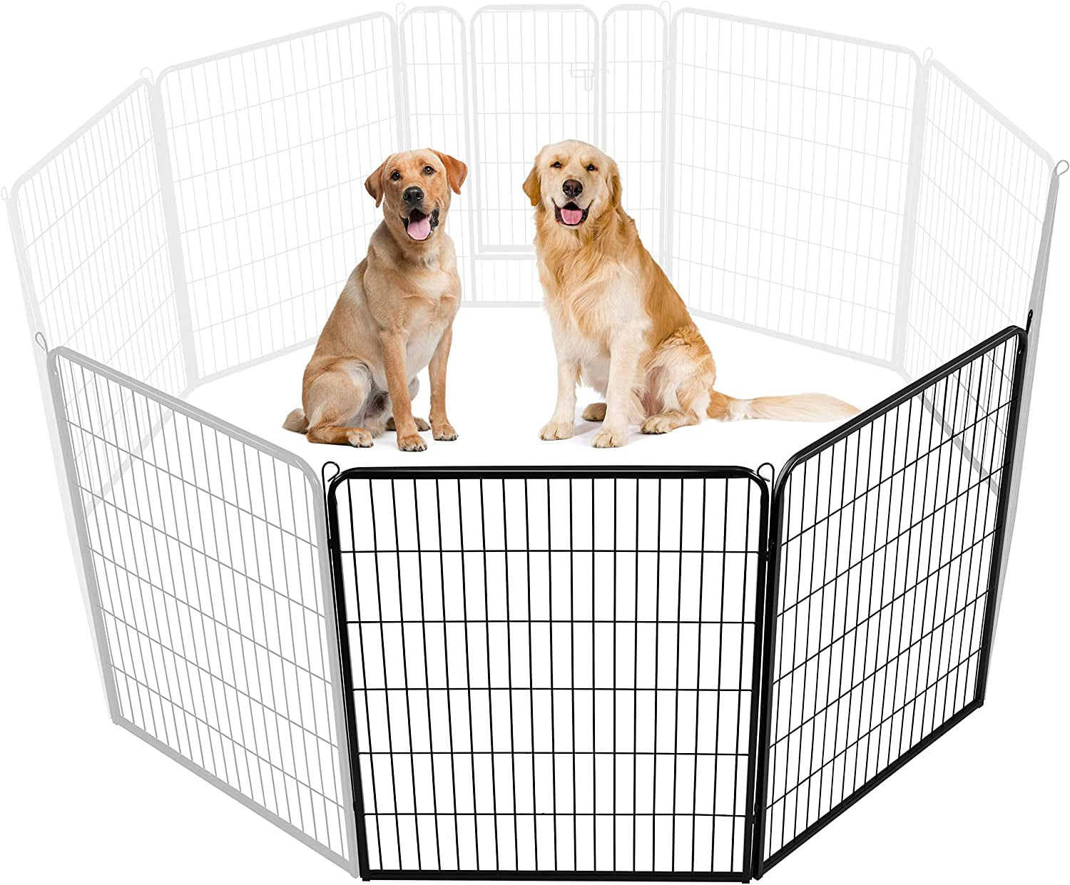 Dog Playpen Outdoor 24 Inch 6 Panels Indoor Dog Fence Metal Dog Pen Heavy Duty Pet Exercise Pen for Rv/Camping/Garden