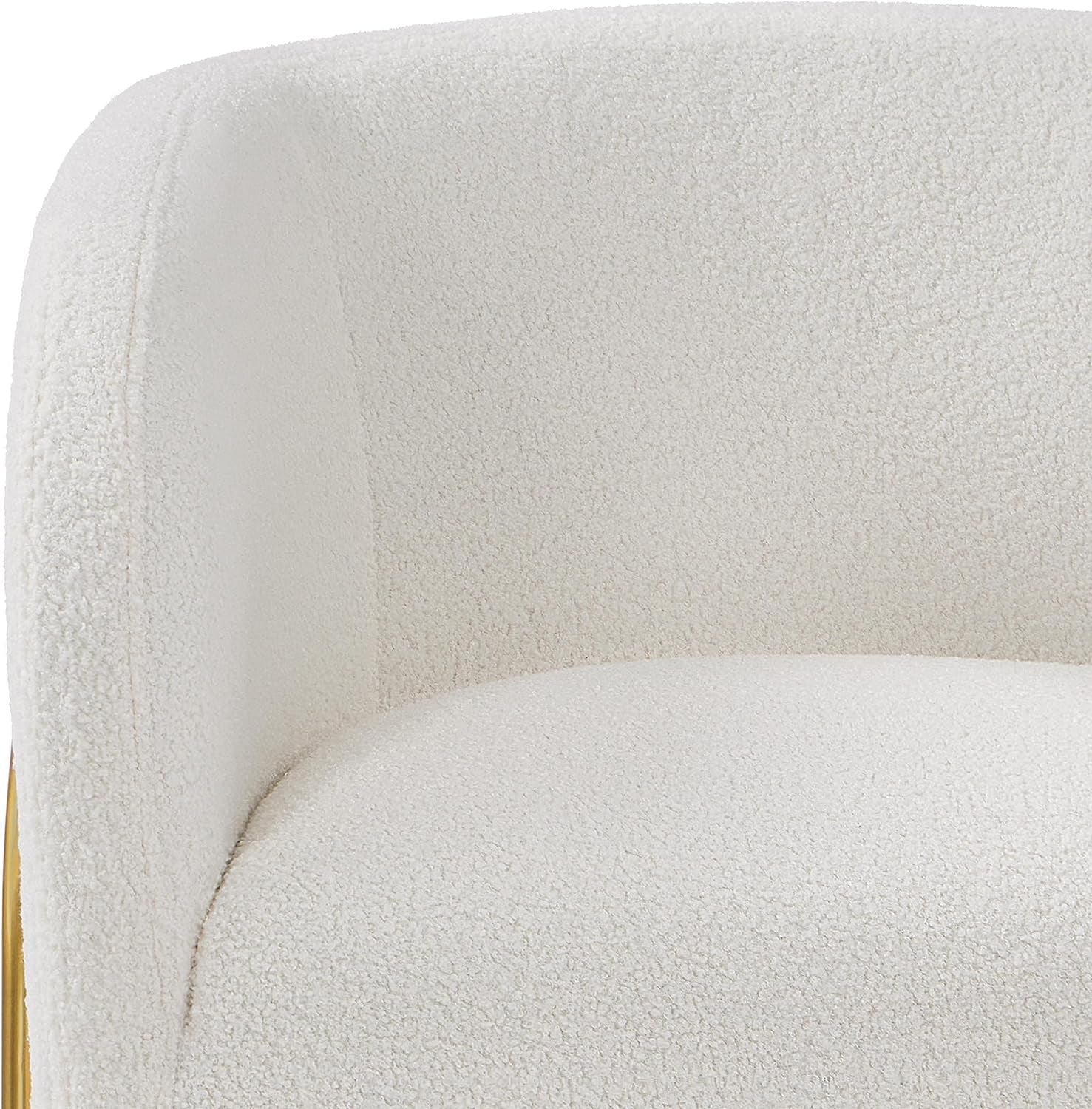 Accent Chair Set of 2, Armchair Set, Side Chairs for Living Room, Boucle Fabric Vanity Chairs with Gold Legs for Bedroom Office Readig Nook, Ivory