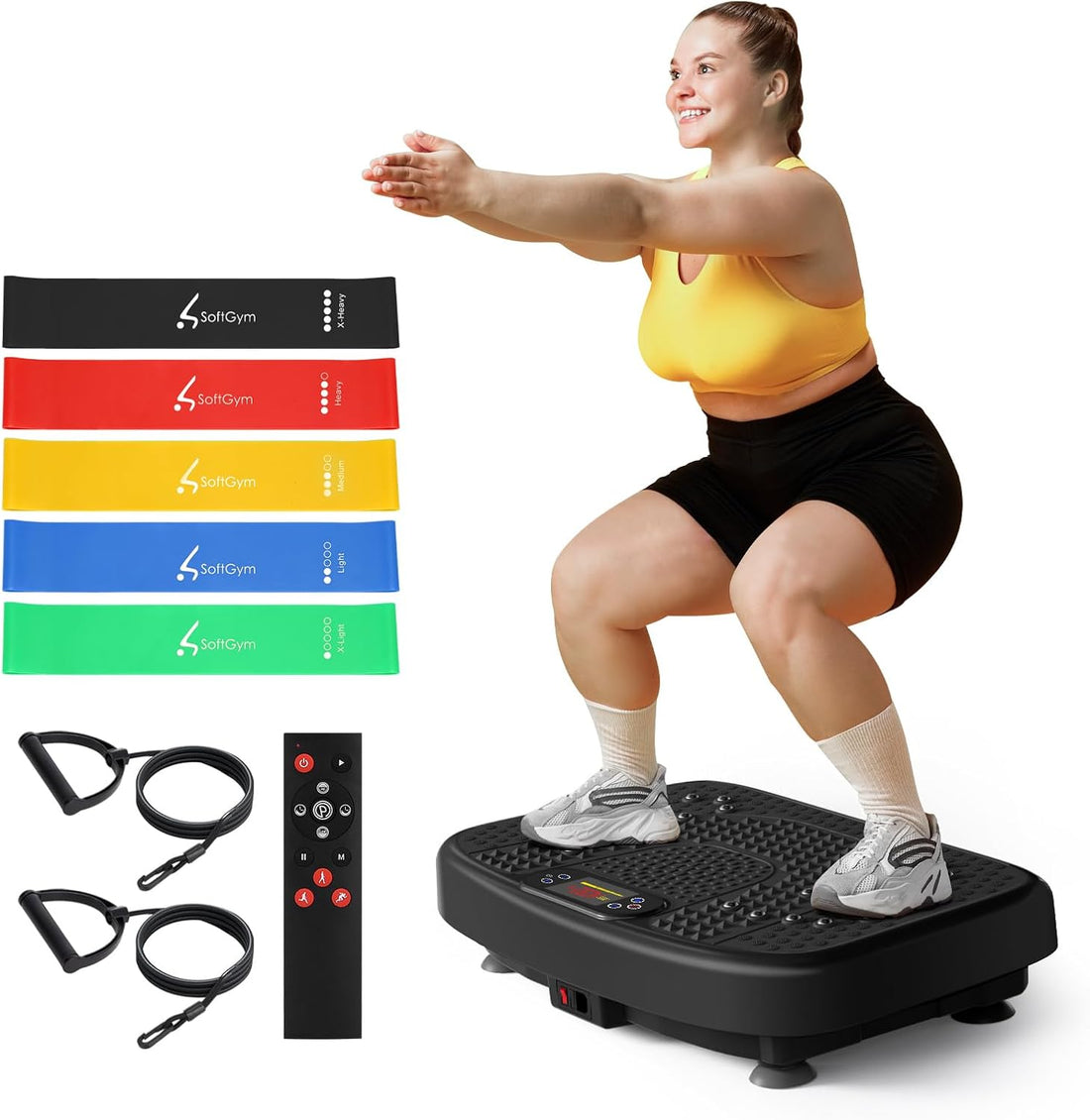 Vibration Plate Exercise Machine for Lymphatic Drainage Weight Loss, Power Vibration Plate 300-400 Lbs Capacity Full Whole Body Workout Vibration Platform,Waver Vibration Plate for Home Fitness