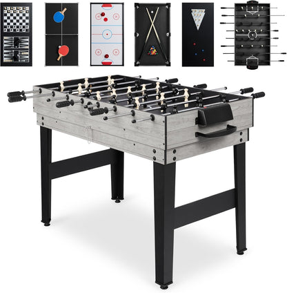 2X4Ft 10-In-1 Combo Game Table Set for Home, Game Room, Friends &amp; Family W/Hockey, Foosball, Pool, Shuffleboard, Ping Pong, Chess, Checkers, Bowling, and Backgammon