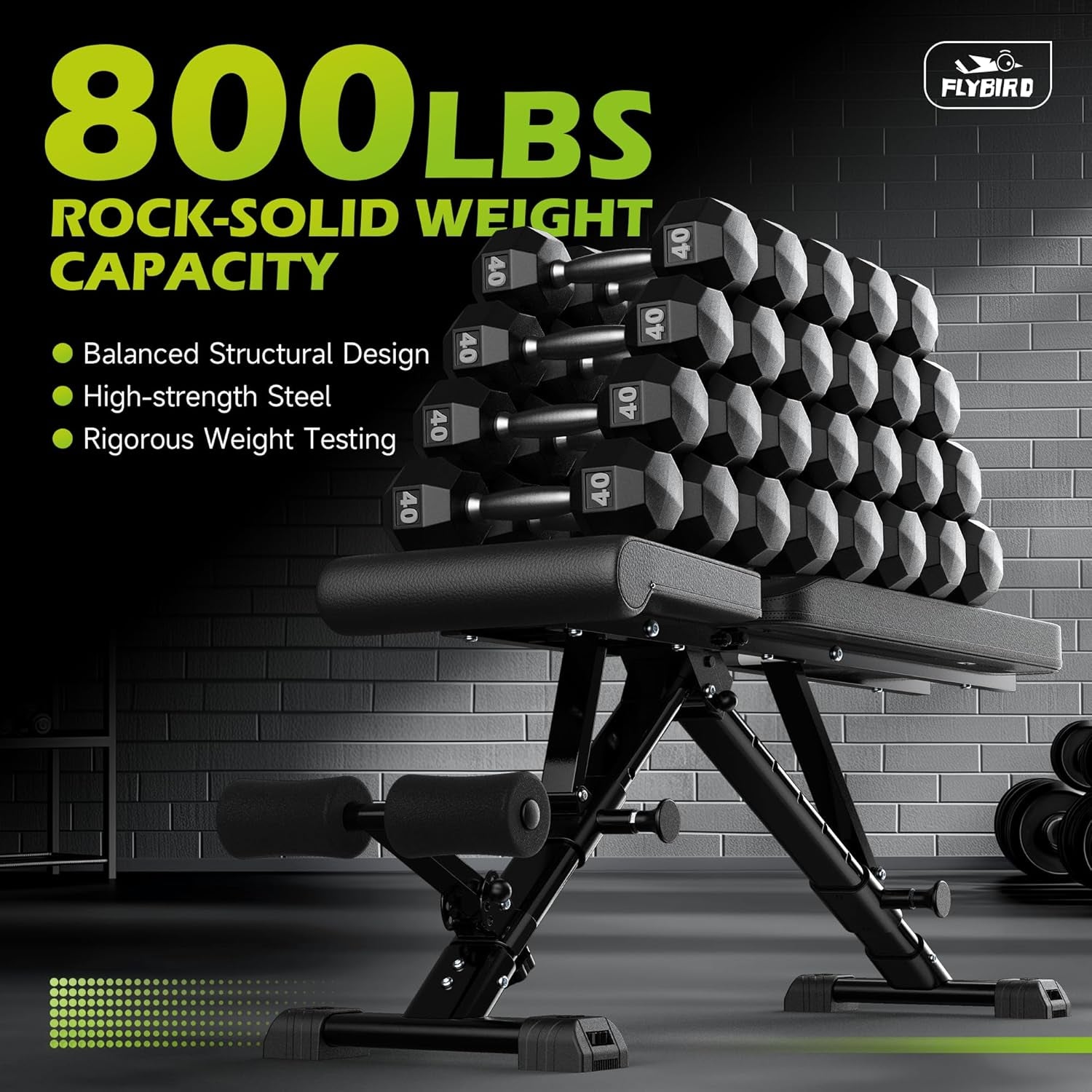 Weight Bench, Adjustable Strength Training Bench for Full Body Workout with Fast Folding-New Version