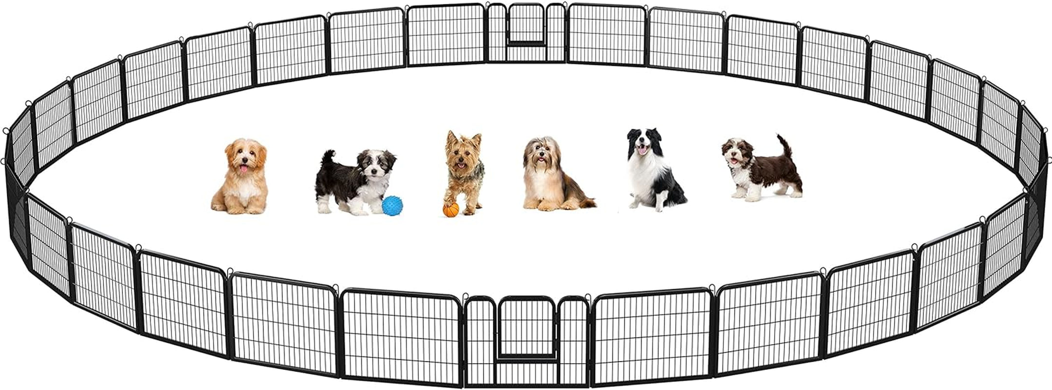 Dog Playpen Outdoor 24 Inch 6 Panels Indoor Dog Fence Metal Dog Pen Heavy Duty Pet Exercise Pen for Rv/Camping/Garden