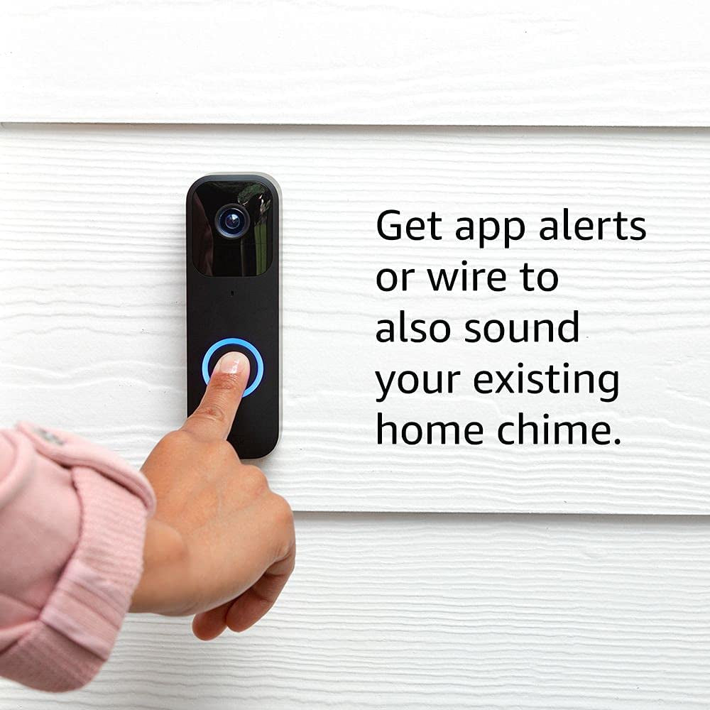 Video Doorbell (Newest Model), Two-Way Audio, HD Video, Motion and Chime App Alerts and Alexa Enabled — Wired or Wire-Free (Black)