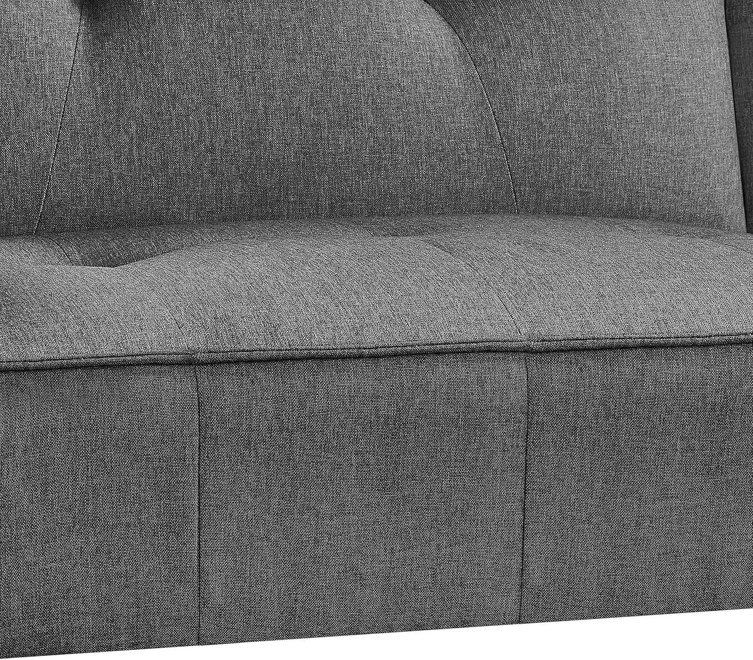 Sleeper Sofa Couch Bed Convertible Sofa Modern Futon Couches Sofas Bed Fold up and down Linen Fabric Recliner Couch for Living Room Dark Gray