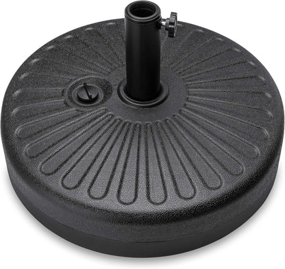 Fillable Umbrella Base Stand round Sunburst Plastic Patio Umbrella Base Stand, Pole Holder for Outdoor, Lawn W/ 55Lbs Weight Capacity, Adjustment Knob