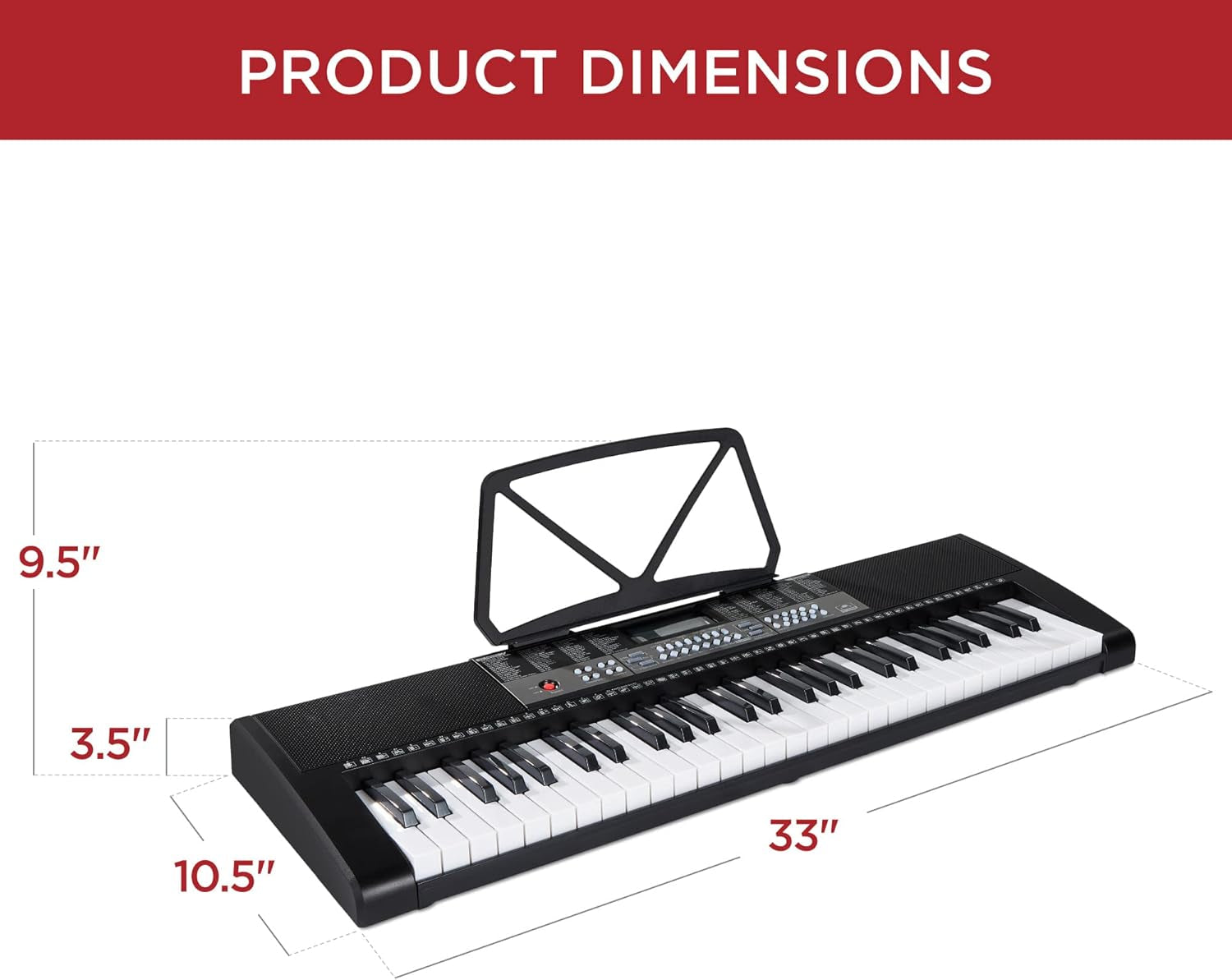 54-Key Portable Electronic Keyboard Piano for Beginners - Complete Set with LCD Screen, Power Adapter, Teaching Modes, Music Sheet Stand, and Built-in Speakers