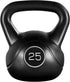 25Lbs Kettlebell Weight W/Hdpe Coated & Wide Flat Base, Kettle Bell Weights W/Ergonomic Handle for Home Gym Fitness Workout Bodybuilding Weight Lifting, Black