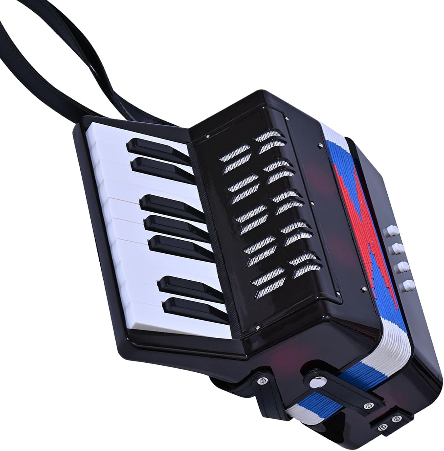 Accordion 17 Piano Keys 8 Bass Button Accordion,Kids Musical Instrument,Mini Accordian Gift