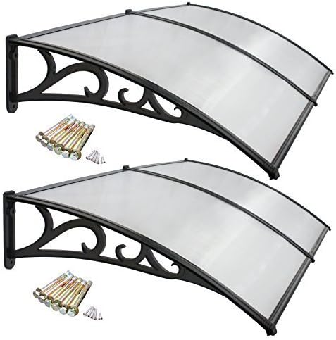 Set of 2 Overhead Door Polycarbonate Cover 40&quot;x 80&quot; Window Door Awning