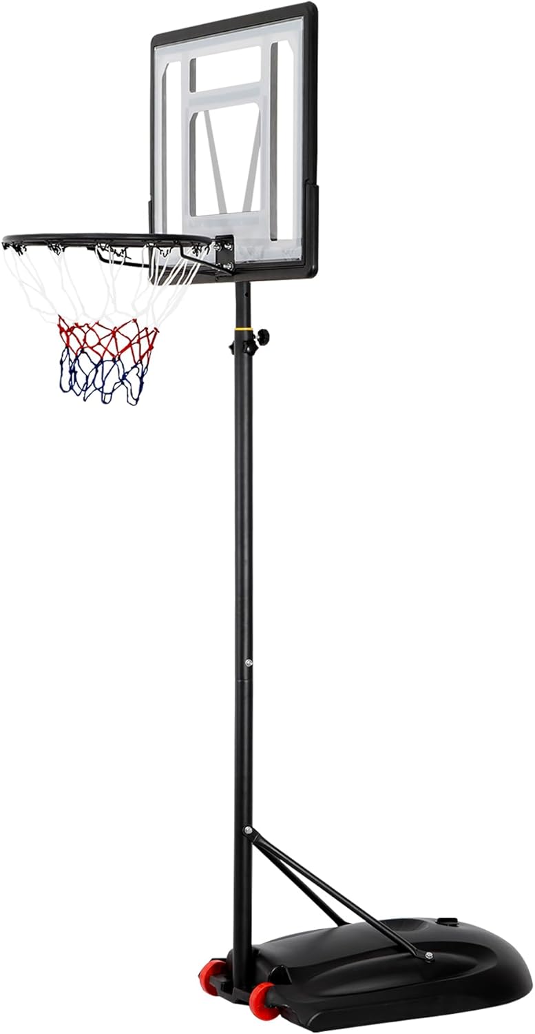 7.2ft - 9.2ft Portable &amp; Adjustable Basketball Goal with Backboard and Stand