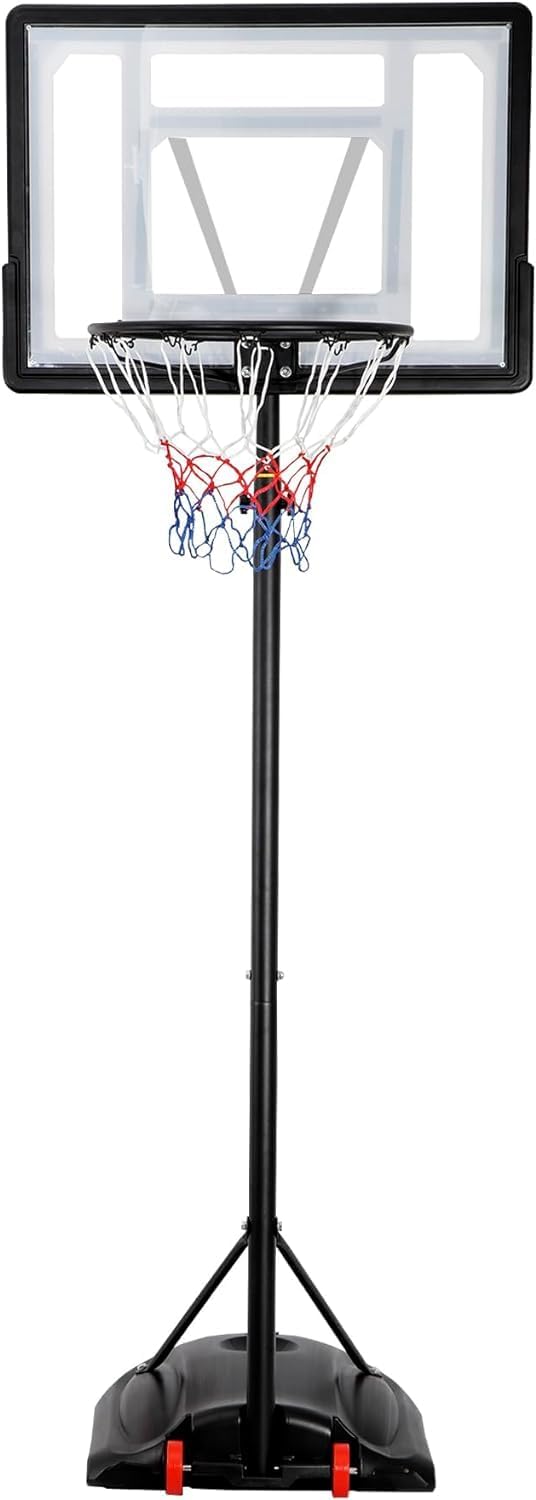 7.2ft - 9.2ft Portable &amp; Adjustable Basketball Goal with Backboard and Stand