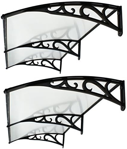 Set of 2 Overhead Door Polycarbonate Cover 40&quot;x 80&quot; Window Door Awning