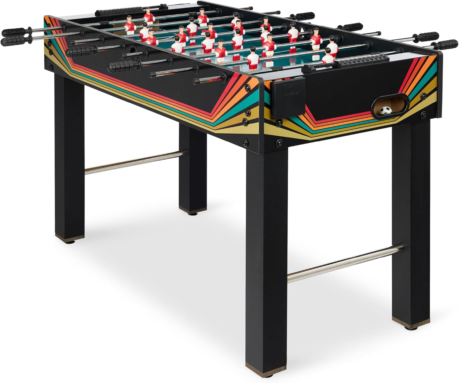 48In Competition Sized Foosball Table for Home, Game Room W/ 2 Balls, 2 Cup Holders