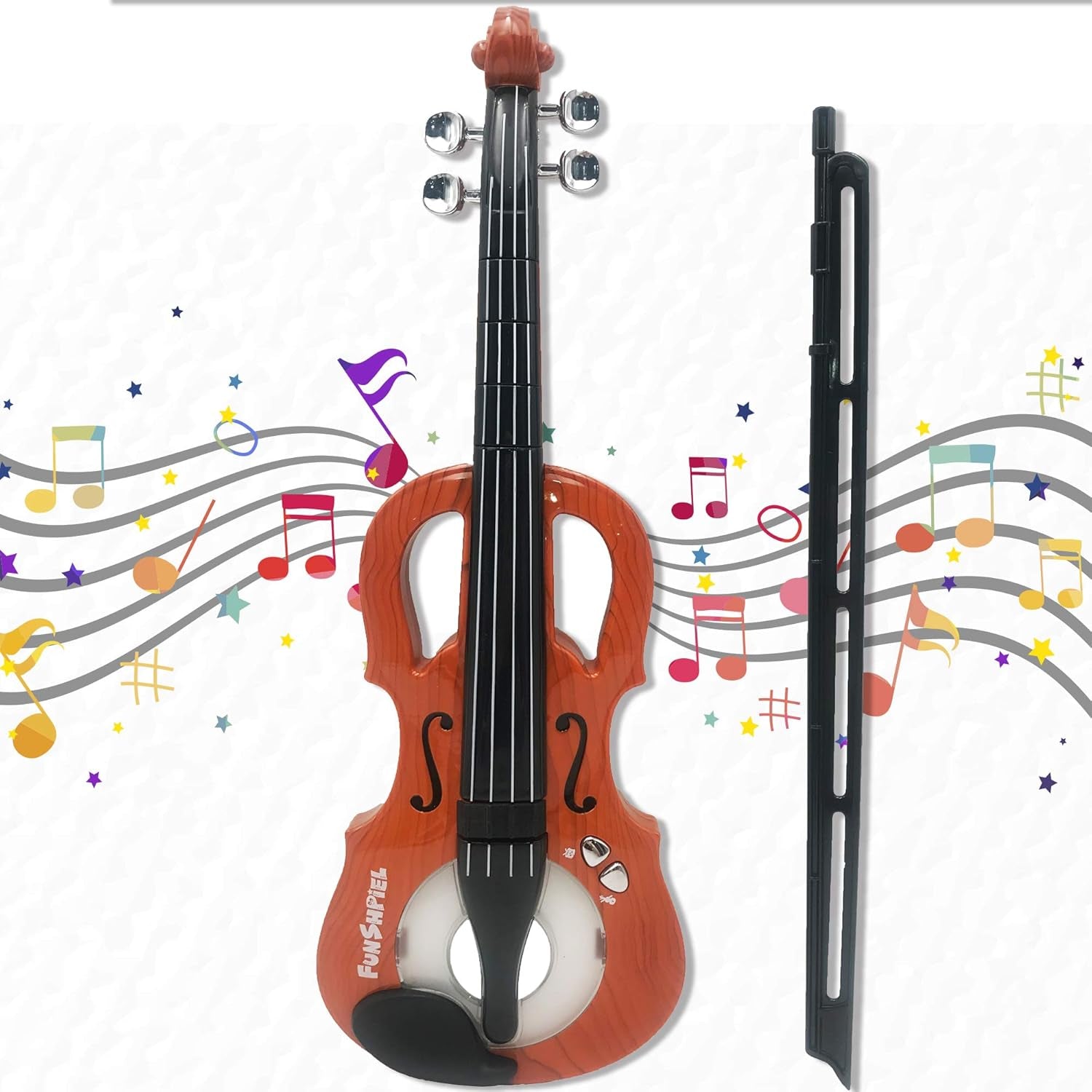 Toy Violin – Premium Kid’S Violin for Beginners, Electrical Kids Violin with 7 Songs – Adjustable Rhythm – Small Electrical Musical Instrument for 5-6-Year-Olds – High-Tech Violin with Demo Sounds