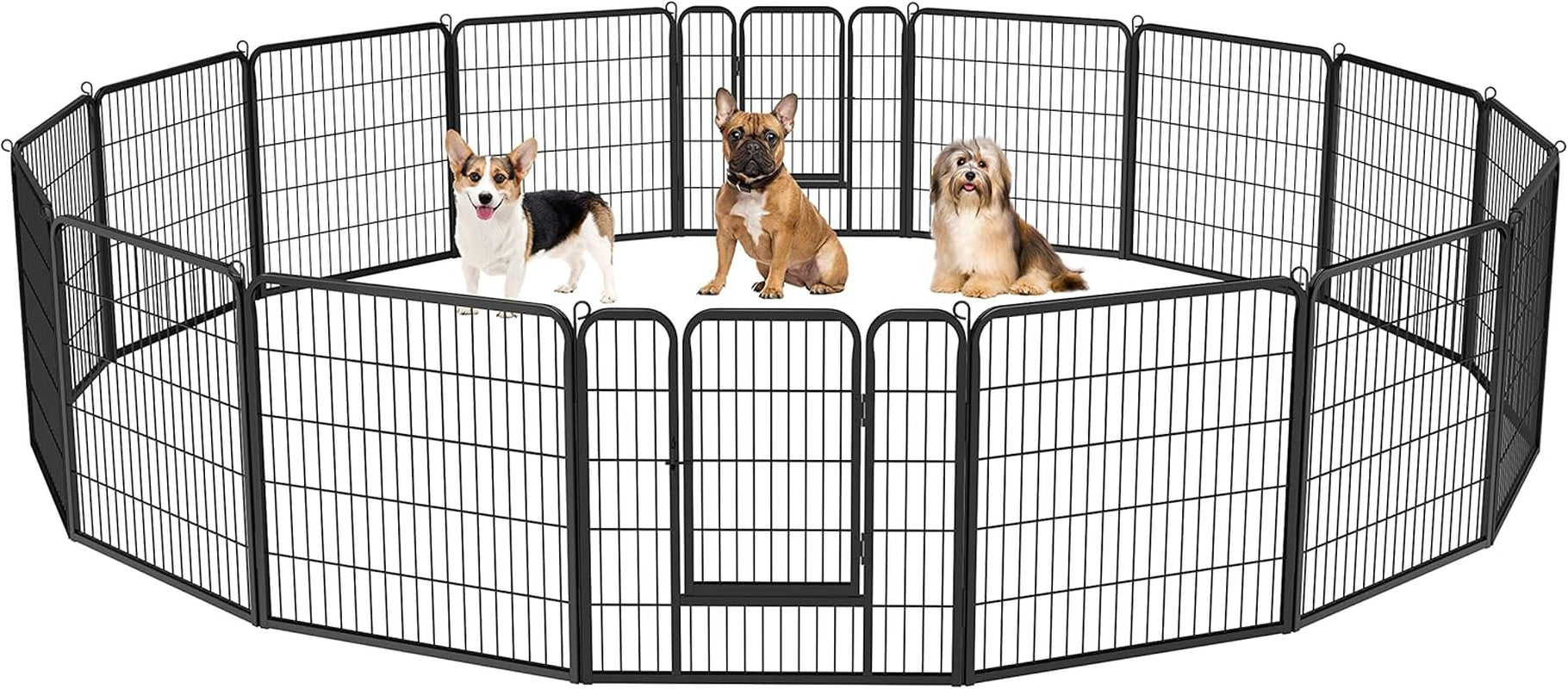 Dog Playpen Indoor, Extra Wide Outdoor Dog Fence Foldable Pet Puppy Exercise Pen for Yard/Garden/Rv Camping, 12 Panels 24 Inch Height X 32 Inch Width