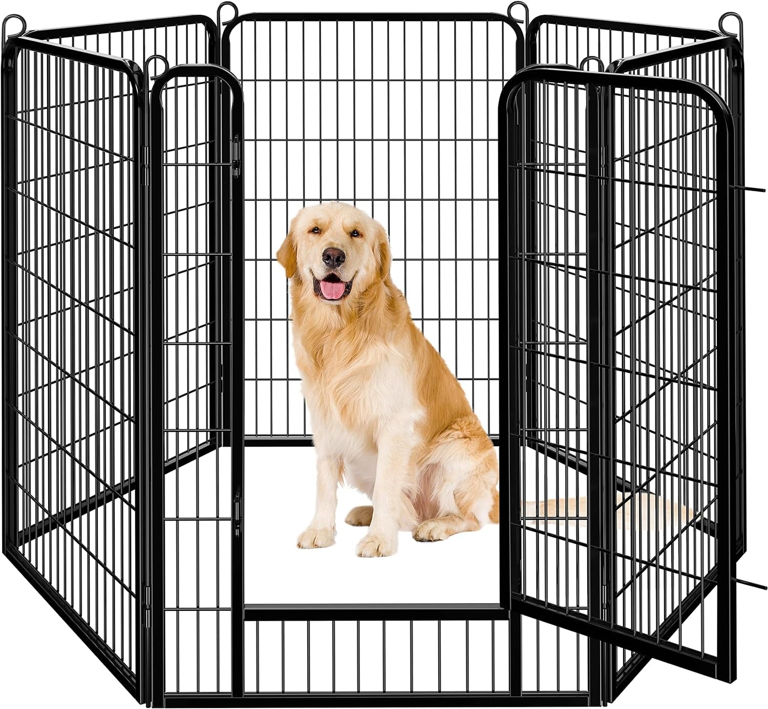 Dog Playpen Outdoor 24 Inch 6 Panels Indoor Dog Fence Metal Dog Pen Heavy Duty Pet Exercise Pen for Rv/Camping/Garden