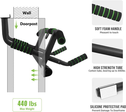 2025 Upgrade Multi-Grip Pull up Bar with Smart Larger Hooks Technology - USA Original Patent, Designed, Shipped, Warranty