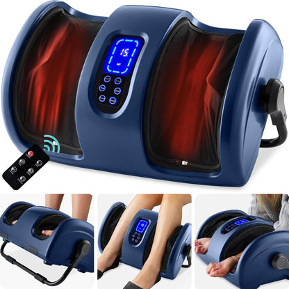 Heated Shiatsu Foot Massager for Pain Relief, Plantar Fasciitis, Neuropathy, Blood Circulation W/Compact Design - Satin Black