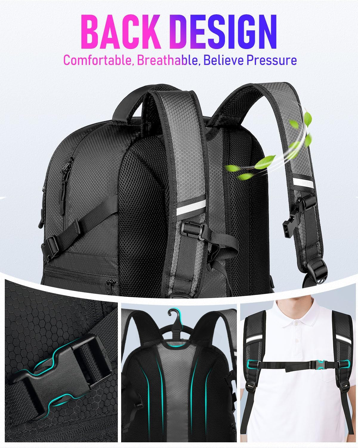 Basketball Bag Backpack with Ball Holder Shoes Bag