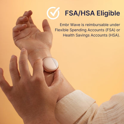 Wave Cooling Bracelet - Warming Bracelet - Personalized Thermal Relief - Manage Hot Flashes, Night Sweats, Sleep, Tension - FSA HSA Eligible - Clinically Proven - Rechargeable - Rose Gold