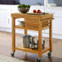 Rolling Kitchen Island Cart with Drawers Shelves, Towel Rack, Locking Casters, Butcher Block Food Prepping Cart Trolley on Wheels, Bamboo Wood