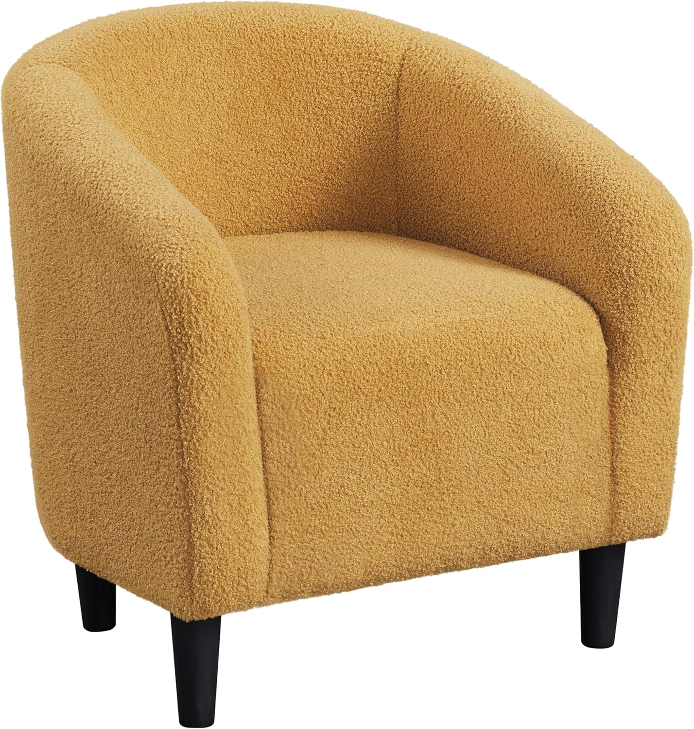 Yellow Chair, Accent Chair for Bedroom, Armchair for Living Room, Velvet Fabric Club Chair with Soft Padded Seat and Sturdy Legs for Bedroom Waiting Room, Yellow