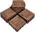 27PCS Wooden Flooring Patio Deck Tiles Interlocking Tiles Patio Solid Wood and Plastic Indoor&Outdoor 12 X 12In Brown