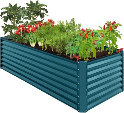 8X4X2Ft Outdoor Metal Raised Garden Bed, Deep Root Planter Box for Vegetables, Flowers, Herbs, and Succulents W/ 478 Gallon Capacity - Gray