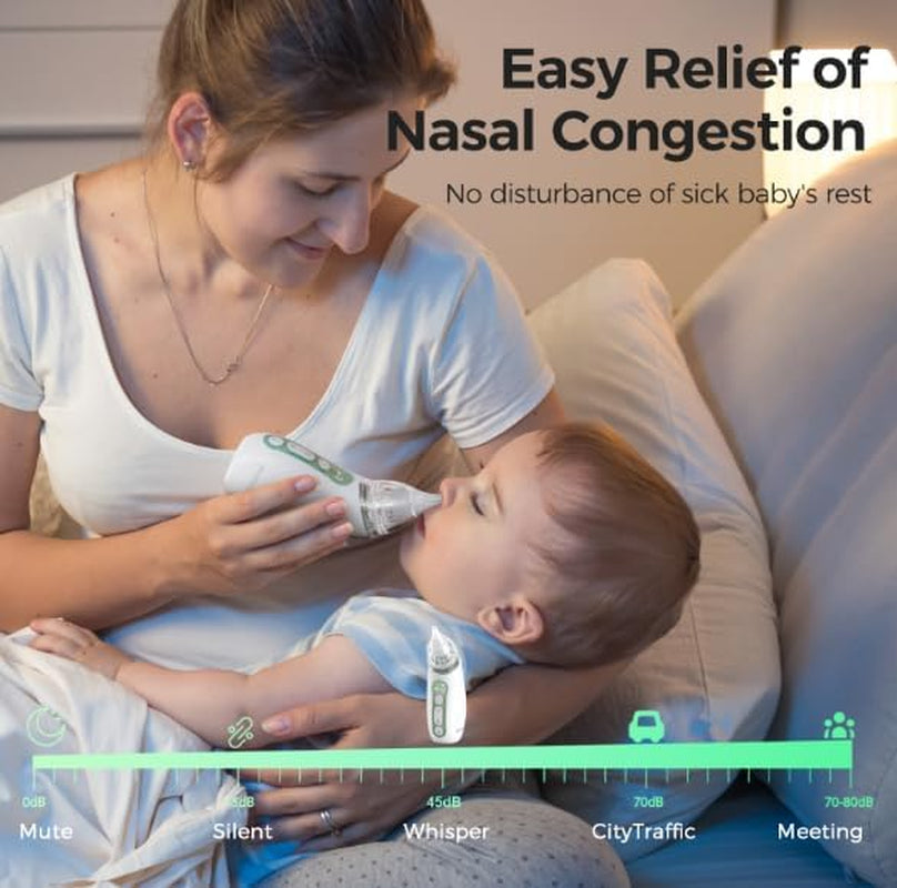 Baby Nasal Aspirator, 3 Suction Levels Electric Nasal Aspirator for Baby, Newborn and Toddler, Portable Baby Nose Aspirator with Light Soothing and Music