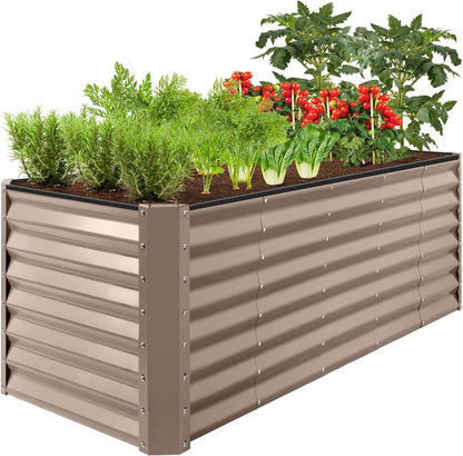 8X4X2Ft Outdoor Metal Raised Garden Bed, Deep Root Planter Box for Vegetables, Flowers, Herbs, and Succulents W/ 478 Gallon Capacity - Gray