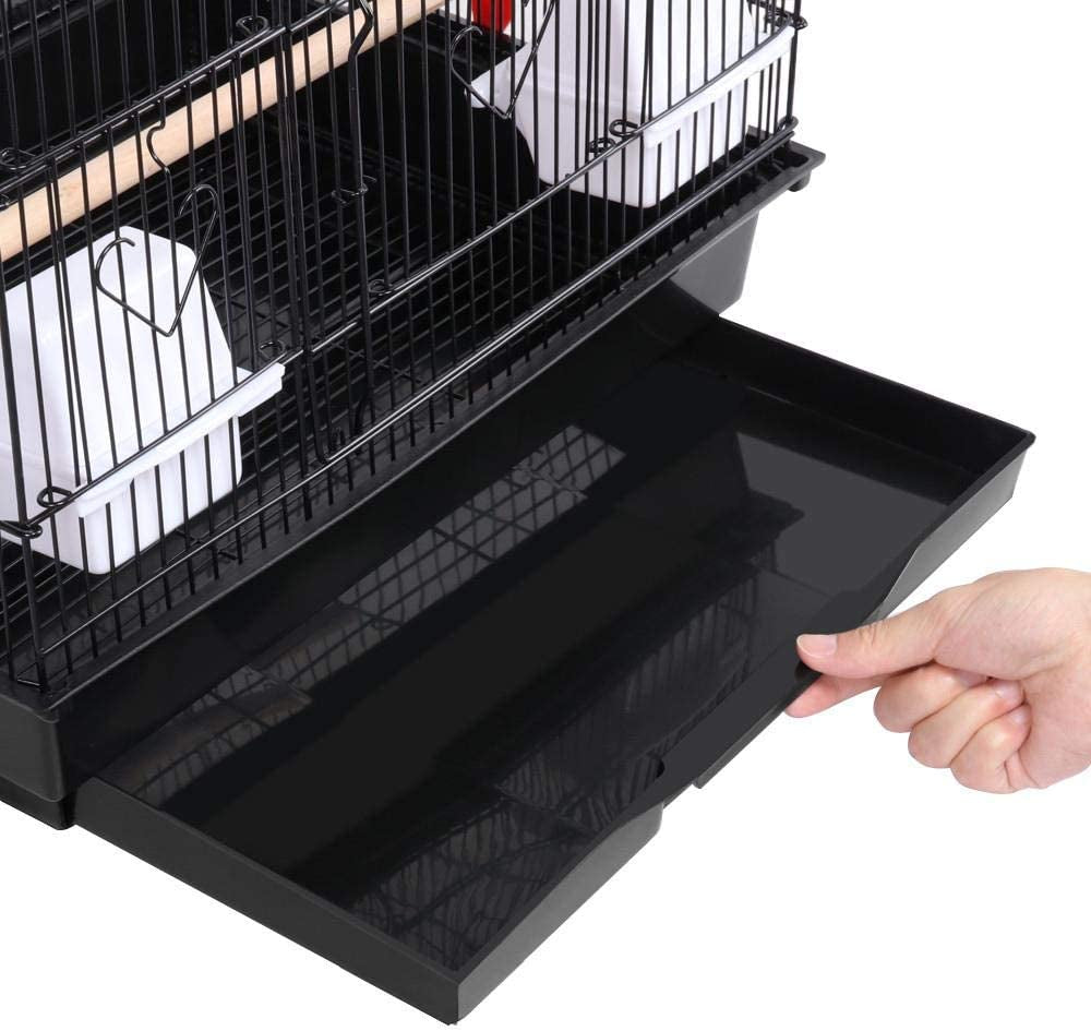 39-Inch Roof Top Large Flight Parrot Bird Cage for Small Quaker Parrot Cockatiel Sun Parakeet Green Cheek Conure Budgie Finch Lovebird Canary Pet Bird Cage W/Toys