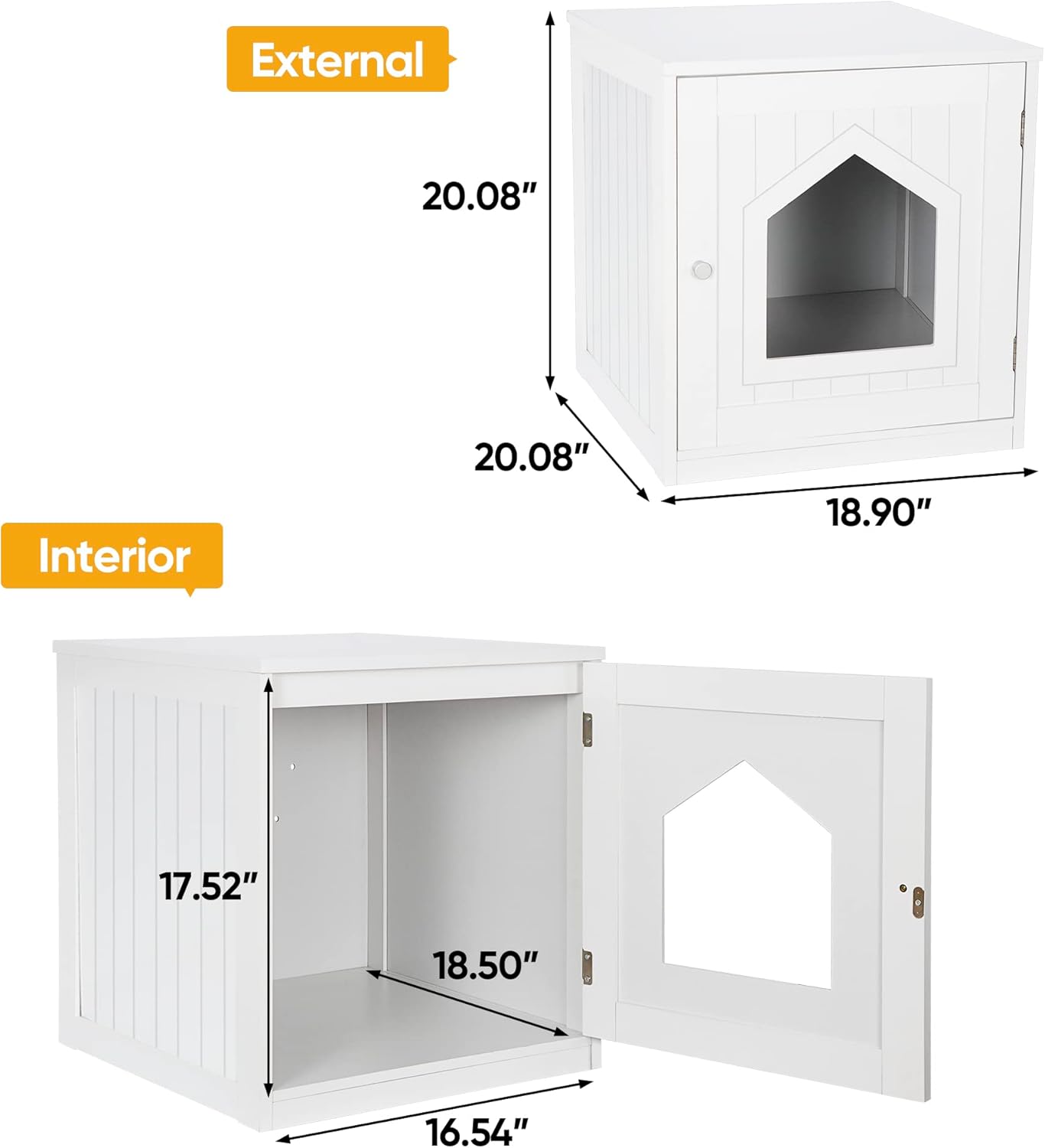 Pet Cat Litter Box Enclosure with Vent Holes