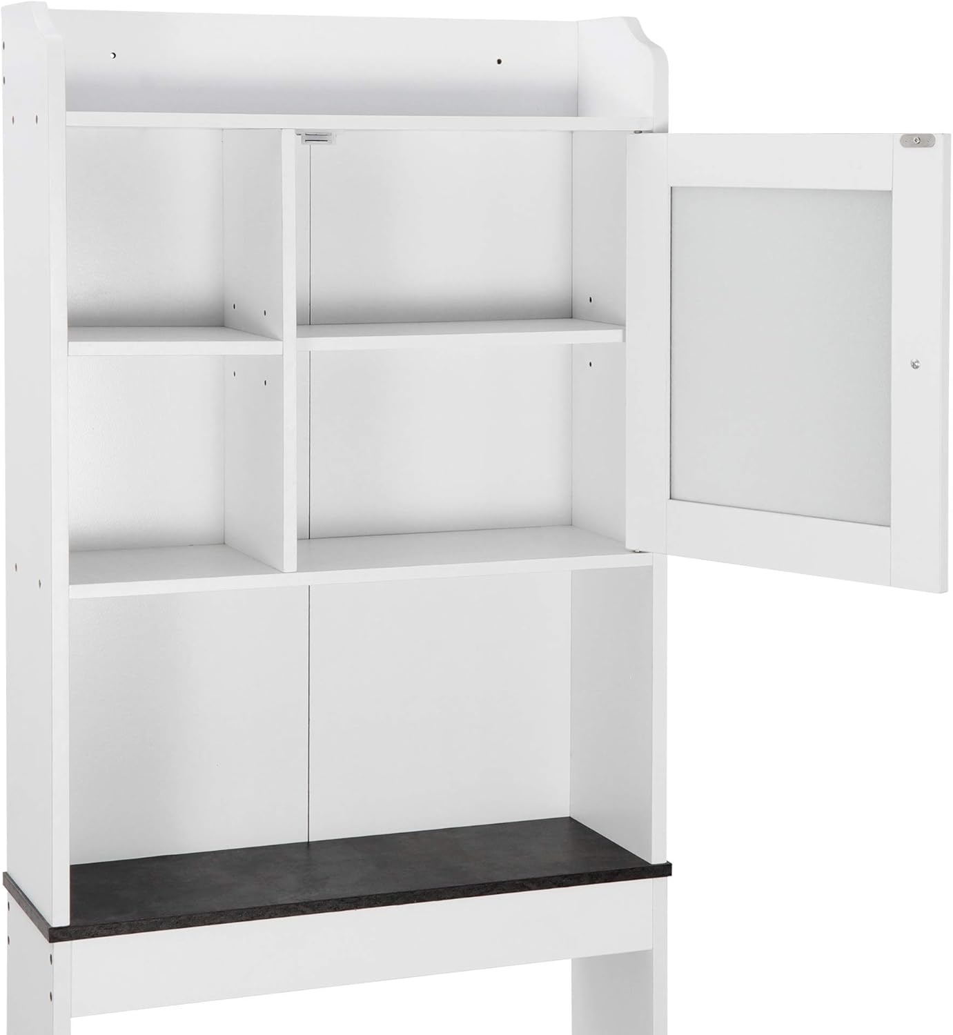 Freestanding Over The Toilet Storage Cabinet with Adjustable Shelf and Double Doors