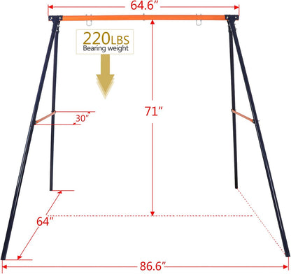 40 Inch Saucer Swing with Heavy Duty A Frame Metal Swing Stand - 440 LBS